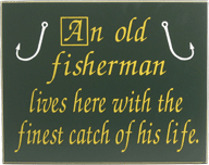 1964 Old Fisherman Fishing Plaque